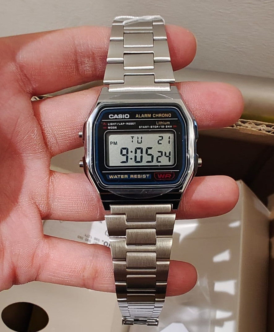 Casio Vintage Digital Unisex Metal Watch A158WA-1DF