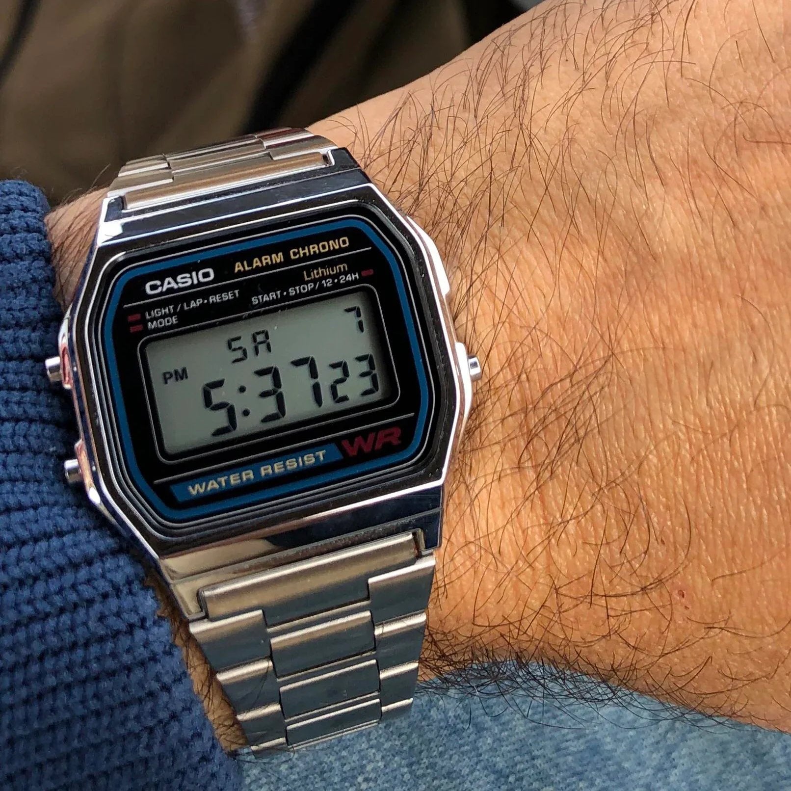 Casio Vintage Digital Unisex Metal Watch A158WA-1DF