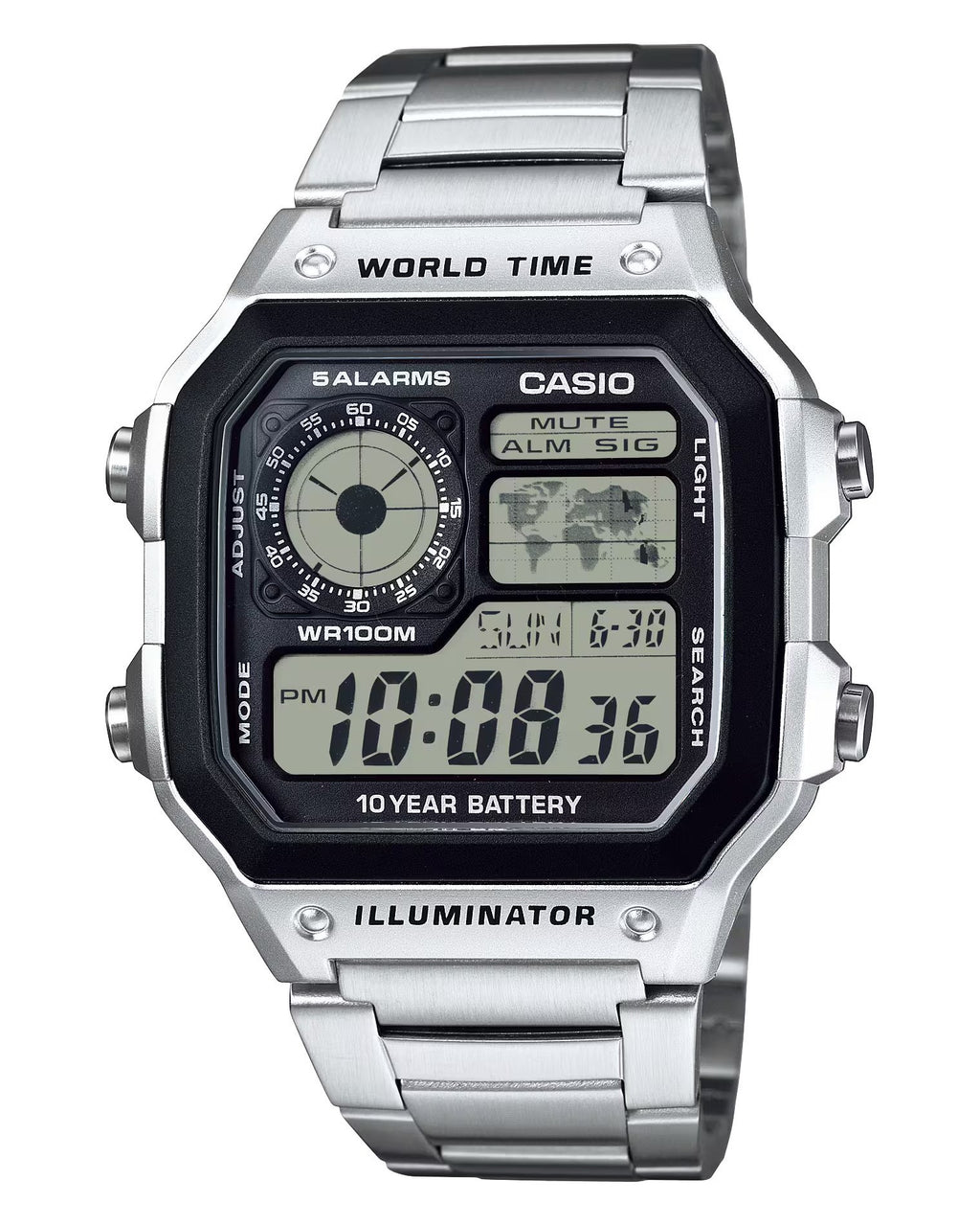 Casio Digital Men Metal Watch AE-1200WHD-1AVDF