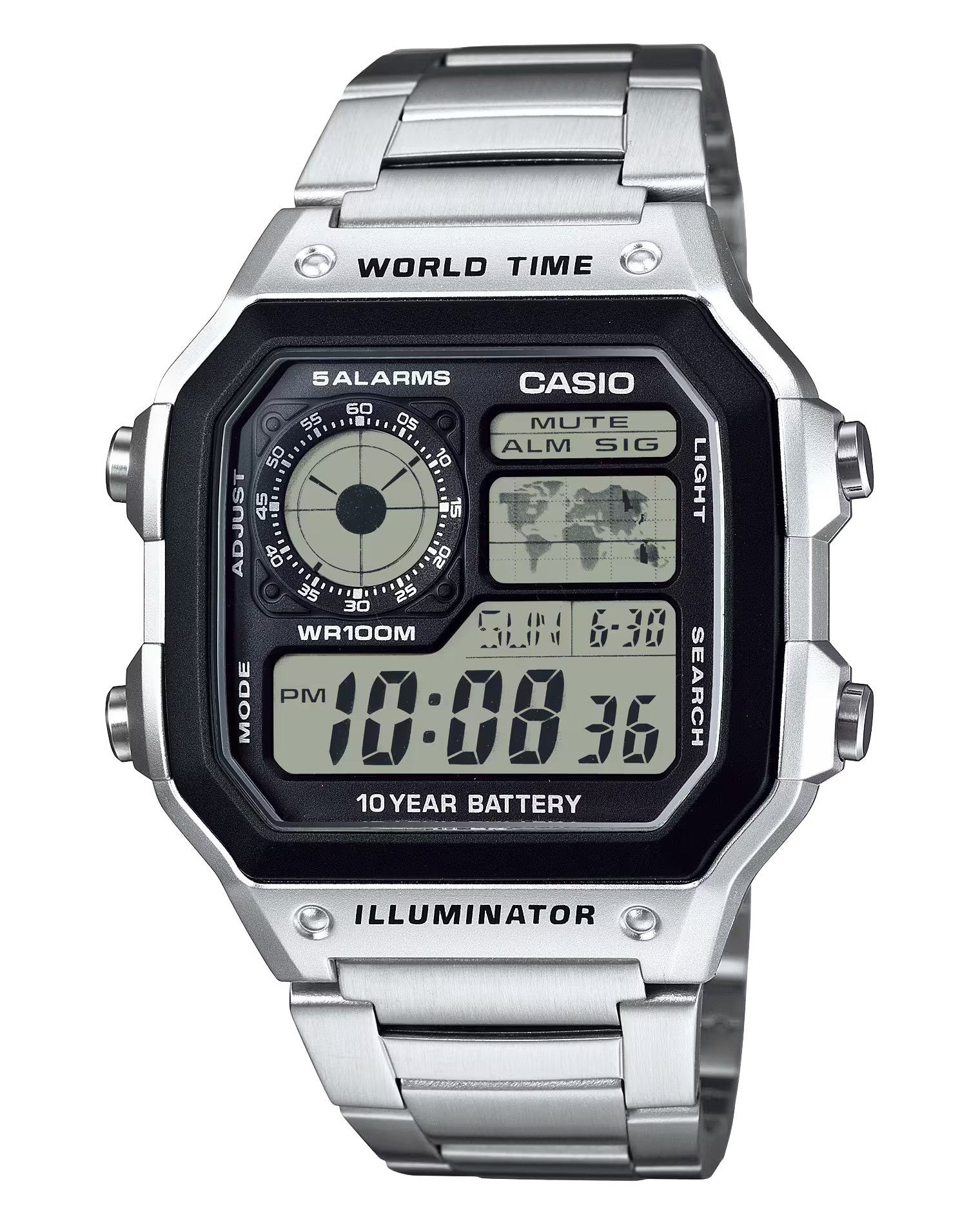 Casio Digital Men Metal Watch AE-1200WHD-1AVDF