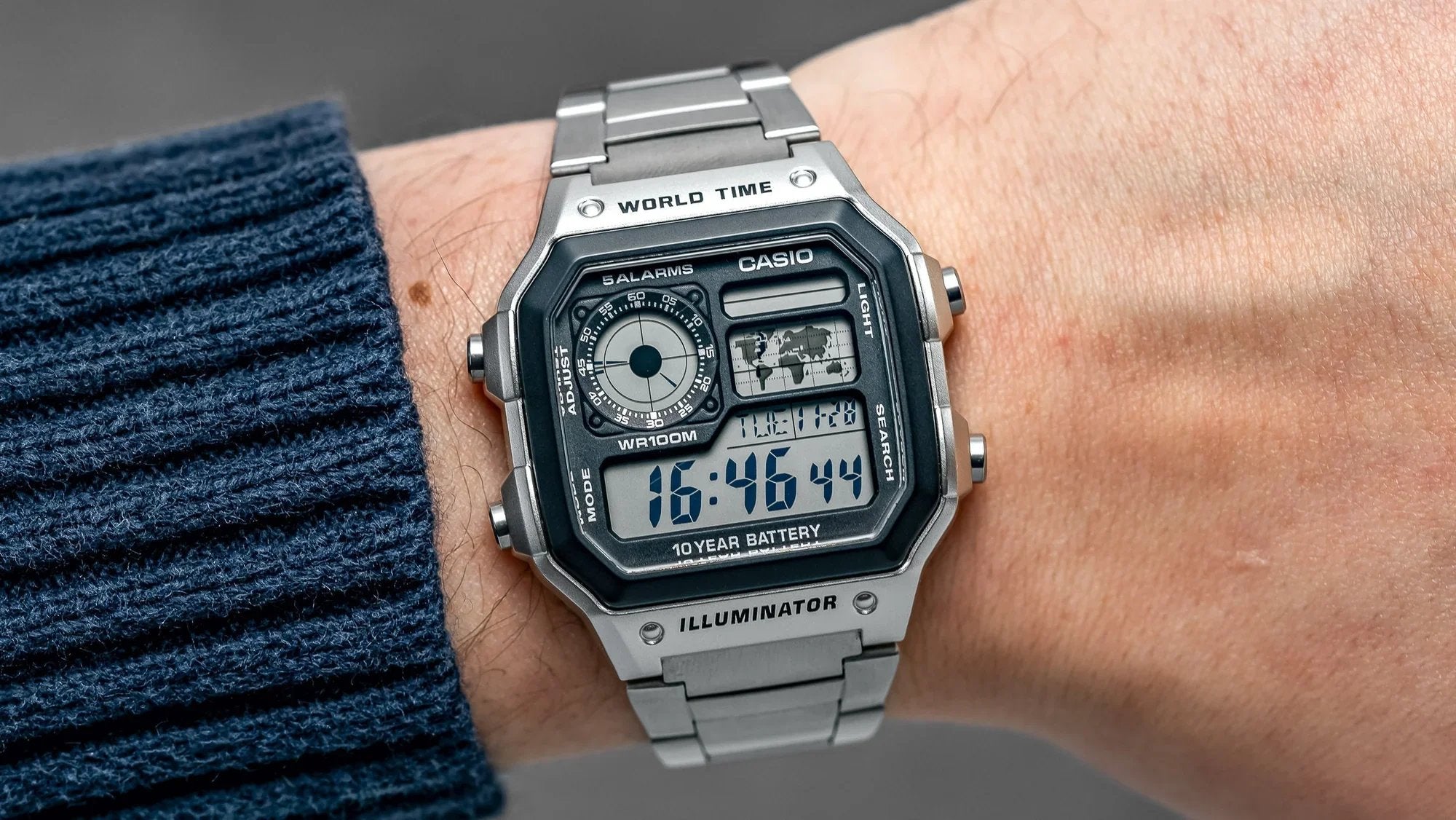 Casio Digital Men Metal Watch AE-1200WHD-1AVDF